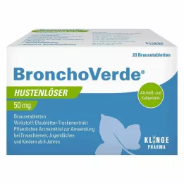 BRONCHOVERDE köha köhupuhastaja 50 mg piserdavad tabletid, 20 tk