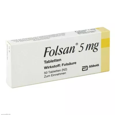 Folsan 5 mg tabletid, 50 tk