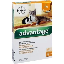ADVANTAGE 40 mg lahus väikestele kassidele/väikeste lemmikloomade küülikutele, 4X0,4 ml