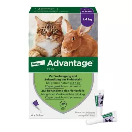 ADVANTAGE 80 mg suurtele kassidele ja küülikutele, 4X0,8 ml