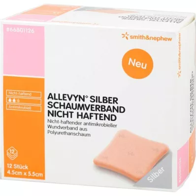 Allevyn hõbedane vahtplaaster 4,5x5,5 cm mittenakkuv, 12 tk