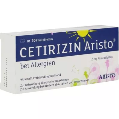 CETIRIZIN Aristo allergiatele 10 mg õhukese polümeerikattega tabletid, 20 tk