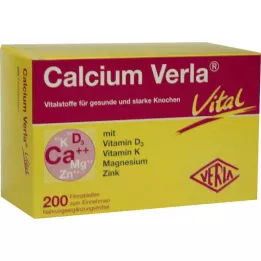 Calcium Verla Vital õhukese polümeerikattega tabletid, 200 tk