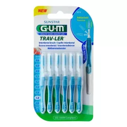 GUM TRAV-LER 1,6mm kuusepuu sinine interdentaalne+6korki, 6 tk