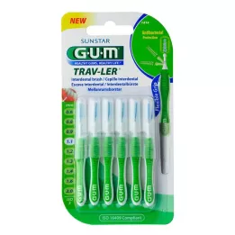 GUM TRAV-LER 1,1mm kuusepuu roheline interdentaalne+6kapslit, 6 tk