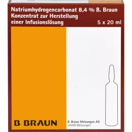 NATRIUMHYDROGENCARBONAT B.Braun 8,4% klaas, 5X20 ml