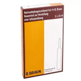 NATRIUMHYDROGENCARBONAT B.Braun 8,4% klaas, 5X20 ml