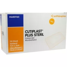 CUTIPLAST pluss steriilne 5x7 cm haavasidemed, 110 tk