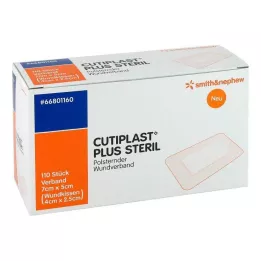 CUTIPLAST pluss steriilne 5x7 cm haavasidemed, 110 tk