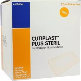 CUTIPLAST Pluss steriilne 7,8x10 cm suurune sidumismaterjal, 55 tk