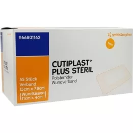 CUTIPLAST pluss steriilne 7,8x15 cm suurune sidemete komplekt, 55 tk