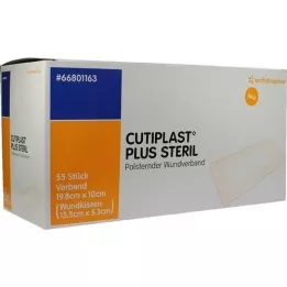 CUTIPLAST pluss steriilne 10x19,8 cm haavasidemete komplekt, 55 tk