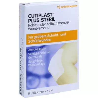 CUTIPLAST pluss steriilne 5x7 cm side, 5 tk