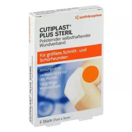 CUTIPLAST pluss steriilne 5x7 cm side, 5 tk