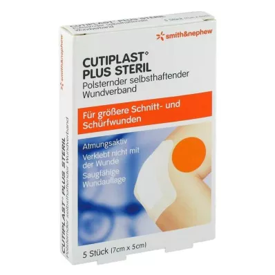 CUTIPLAST pluss steriilne 5x7 cm side, 5 tk