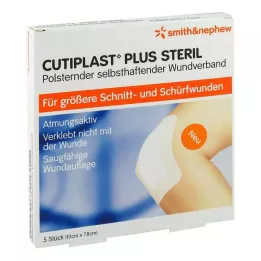 CUTIPLAST pluss steriilne 7,8x10 cm haavasidemete komplekt, 5 tk