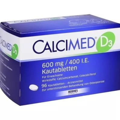 CALCIMED D3 600 mg/400 I.U. närimistabletid, 96 tk