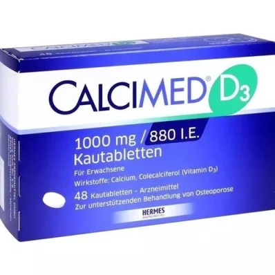 CALCIMED D3 1000 mg/880 I.U. närimistabletid, 48 tk