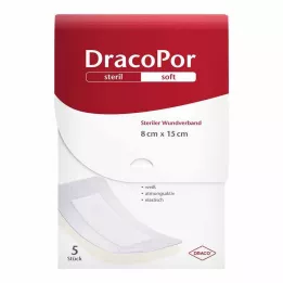 DracoPor Soft valge haavaside 8x15 cm steriilne, 5 tk