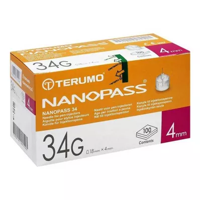 Terumo Nanopass 34 Pen kanüül 34G 0,18x4mm, 100 tk