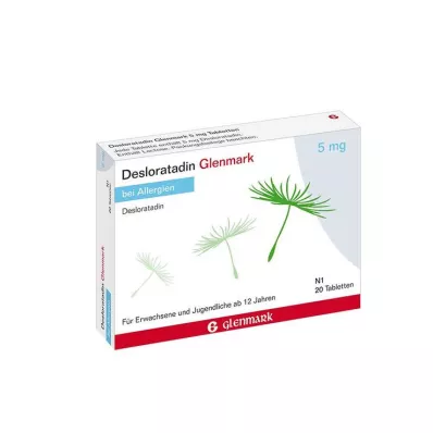 Desloratadine Glenmark 5 mg tabletid, 20 tk Desloratadine Glenmark 5 mg tabletid, 20 tk