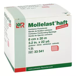 MOLLELAST kleepuvad lateksivabad sidemed 8 cmx20 m punane, 1 tk