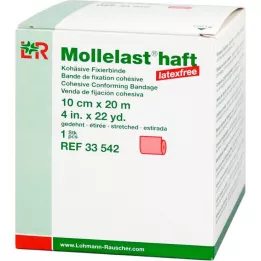 MOLLELAST kleepuvad lateksivabad sidemed 10 cmx20 m punane, 1 tk