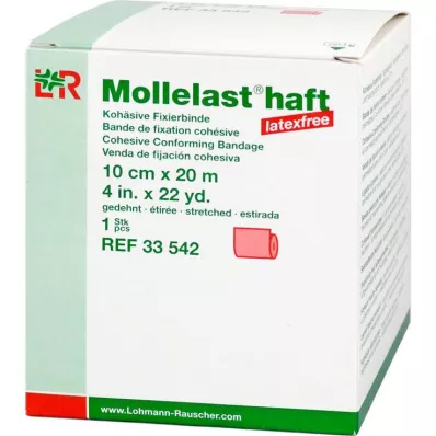Mollelast liim lateksivaba 10cmx20m venitatud punane, 1 tk
