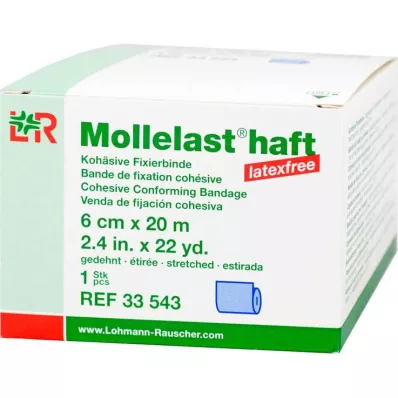 Mollelast liim lateksivaba 6cmx20m venitatud sinine, 1 tk