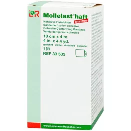 MOLLELAST kleepuvad lateksivabad sidemed 10 cmx4 m valge, 1 tk