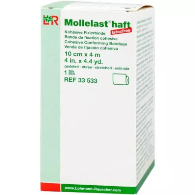MOLLELAST kleepuvad lateksivabad sidemed 10 cmx4 m valge, 1 tk