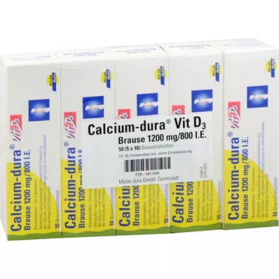 CALCIUM DURA Vit D3 Effervescent 1200 mg/800 I.U., 50 tk