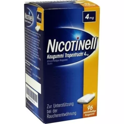 NICOTINELL närimiskummi troopilised puuviljad 4 mg, 96 tk