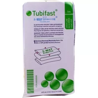 TUBIFAST 2-Way Stretch 5 cmx1 m roheline, 1 tk