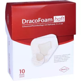 Dracofoam kleepuv vahtplastist haavaside 5x5 cm, 10 tk