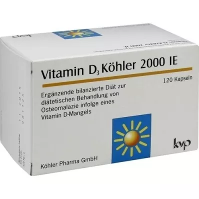 VITAMIN D3 KÖHLER 2,000 I.U. kapslid, 120 tk