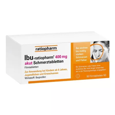 IBU-RATIOPHARM 400 mg akut Schmerztbl.Filmtabl., 50 tk
