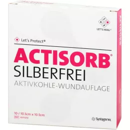 ACTISORB SILBERFREI 10,5x10,5 cm aktiivsüsi, 10 tk
