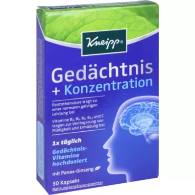 KNEIPP Mälu+Kontsentratsioon kapslid, 30 kapslit