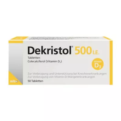 DEKRISTOL 500 I.E. tabletti, 50 tk