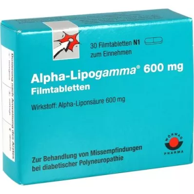 ALPHA-LIPOGAMMA 600 mg õhukese polümeerikattega tabletid, 30 tk