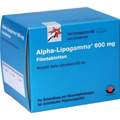 ALPHA-LIPOGAMMA 600 mg õhukese polümeerikattega tabletid, 100 tk