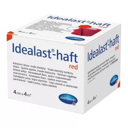 IDEALAST-kleepuv värviline side 4 cmx4 m punane, 1 tk