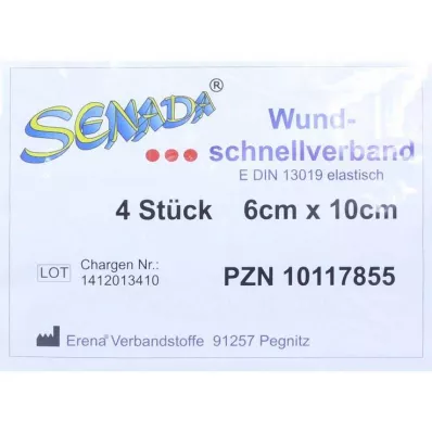 Senada haava kiirplaaster 6x10 cm, 4 tk Senada haava kiirplaaster 6x10 cm, 4 tk