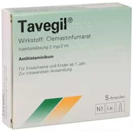 TAVEGIL Süstelahus 2 mg/2 ml ampullides, 5X2 ml