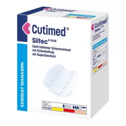 CUTIMED Siltec Plus Foam dressing 5x6 cm liim, 12 tk