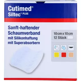 CUTIMED Siltec Plus vahtpolster 10x10 cm liim, 12 tk