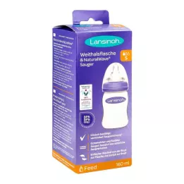 LANSINOH laia kaelaga pudel 160 ml koos S-nänniga, 1 tk