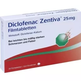DICLOFENAC Zentiva 25 mg õhukese polümeerikattega tabletid, 20 tk
