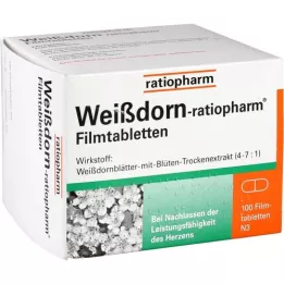 WEISSDORN-RATIOPHARM Õhukese polümeerikattega tabletid, 100 tk